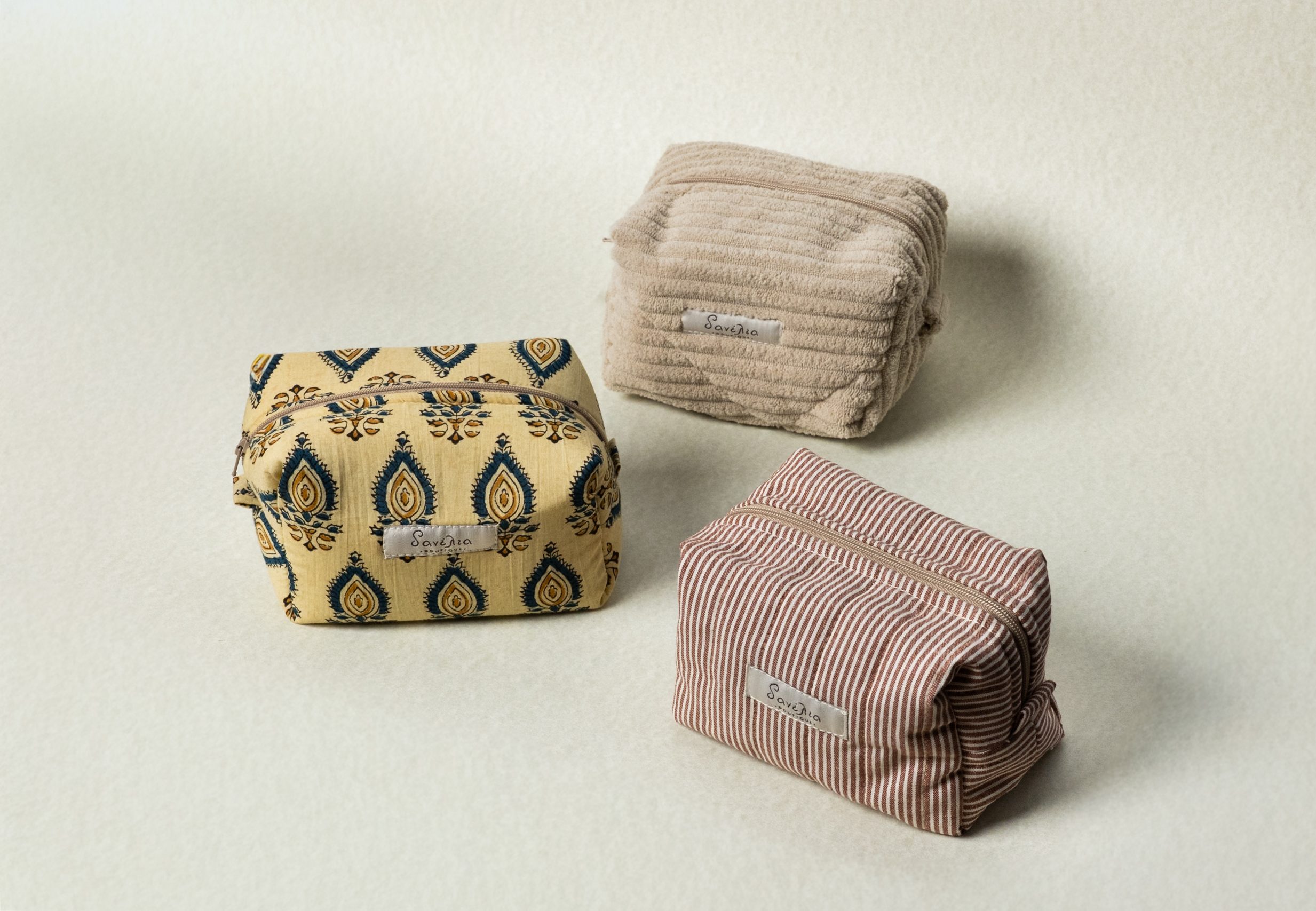 χειροποίητα νεσεσέρ σε 3 σχέδια: stripes, boho print και cozy beige