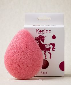 Σφουγγάρι προσώπου konjac με τριαντάφυλλο για πολύ ευαίσθητες επιδερμίδες